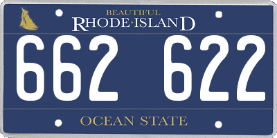 RI license plate 662622