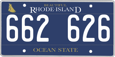 RI license plate 662626
