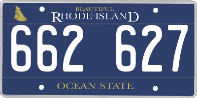 RI license plate 662627