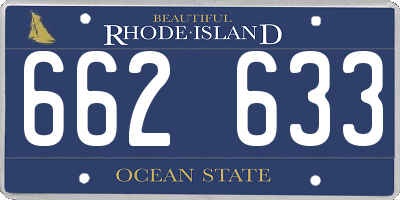 RI license plate 662633