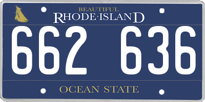 RI license plate 662636