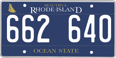 RI license plate 662640