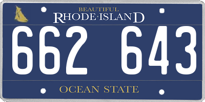 RI license plate 662643