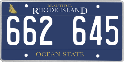RI license plate 662645