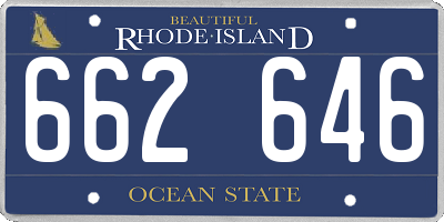 RI license plate 662646