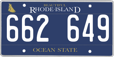 RI license plate 662649