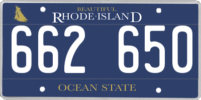 RI license plate 662650