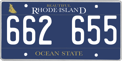 RI license plate 662655