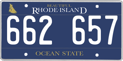 RI license plate 662657