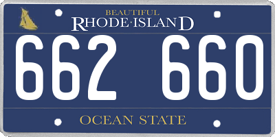 RI license plate 662660