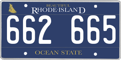 RI license plate 662665