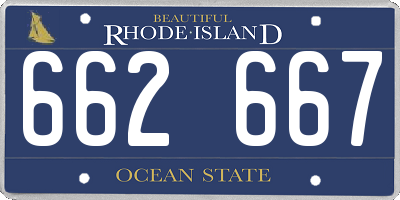 RI license plate 662667