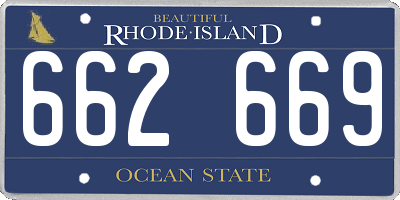 RI license plate 662669