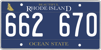 RI license plate 662670