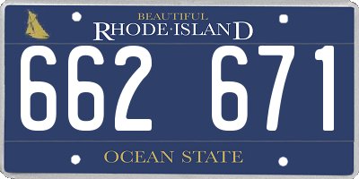 RI license plate 662671