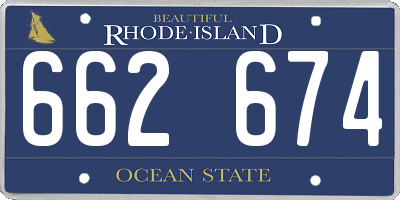 RI license plate 662674