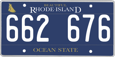 RI license plate 662676