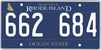RI license plate 662684