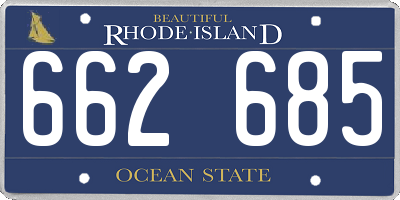 RI license plate 662685