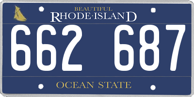 RI license plate 662687