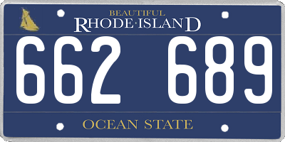 RI license plate 662689
