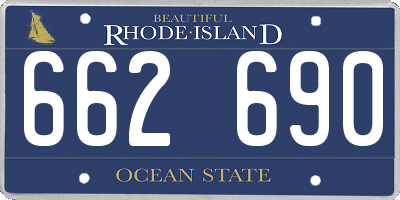 RI license plate 662690