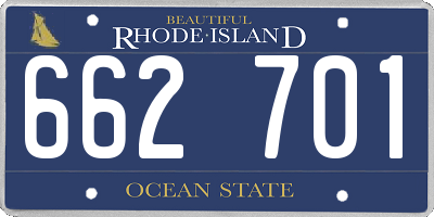 RI license plate 662701