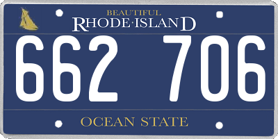 RI license plate 662706