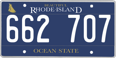 RI license plate 662707