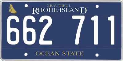 RI license plate 662711