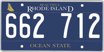RI license plate 662712
