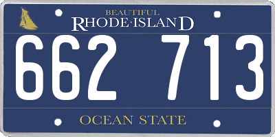 RI license plate 662713