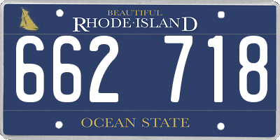 RI license plate 662718