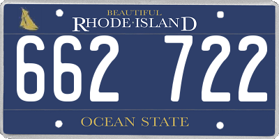 RI license plate 662722
