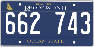 RI license plate 662743