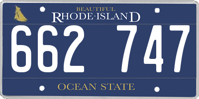 RI license plate 662747
