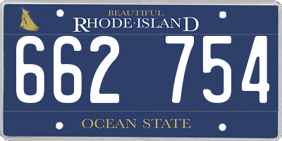 RI license plate 662754