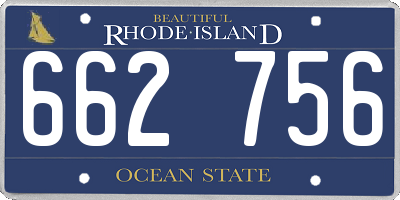 RI license plate 662756