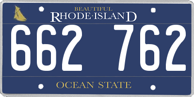 RI license plate 662762