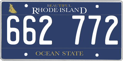 RI license plate 662772