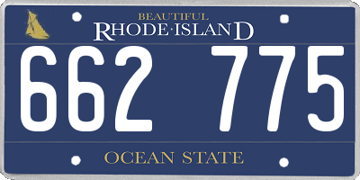 RI license plate 662775