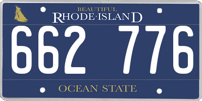 RI license plate 662776