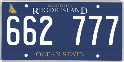 RI license plate 662777