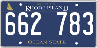 RI license plate 662783