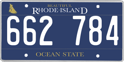 RI license plate 662784
