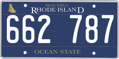 RI license plate 662787
