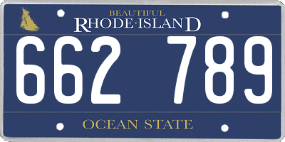 RI license plate 662789