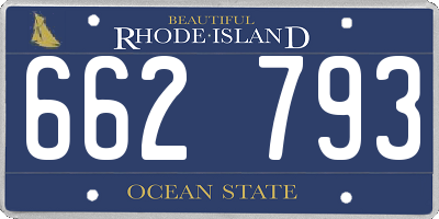 RI license plate 662793