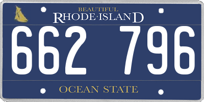 RI license plate 662796