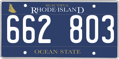 RI license plate 662803